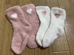 ハート柄ベビー靴下 0-6ヶ月 2足セット