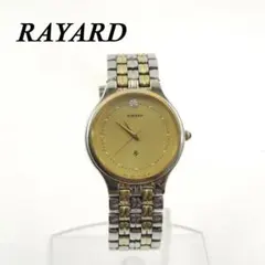 RAYARD RY007 クォーツ 金文字盤 1Pストーン コンビ 腕時計