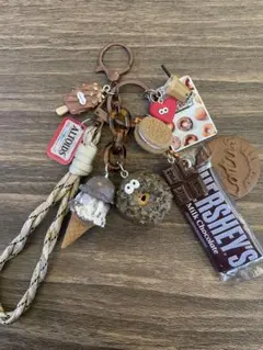 じゃらじゃらキーホルダー7 ブラウン　チョコドーナツ　アイス