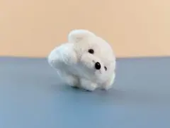 羊毛フェルト　白ペキニーズ