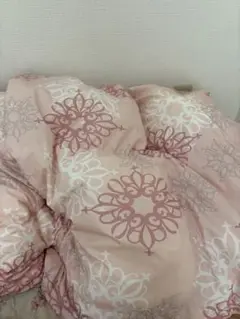 花柄掛け布団 ピンクと白