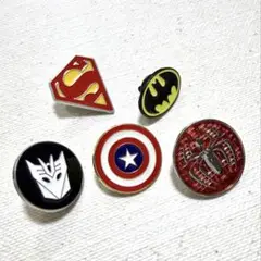 マーベル marvel アメコミ スーパーヒーロー ピンバッジ5個