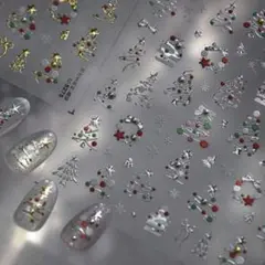 【新商品】クリスマス　ネイルシール　holiday クリスマスツリー　リース