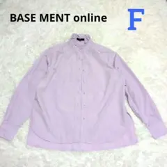 BASEMENT online 薄紫 フリルネック 長袖 シャツ ブラウス Fのサムネイル