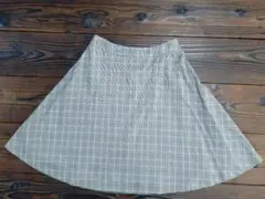 any sis オンワード樫山チェック柄フレアスカート ひざ丈 M-136