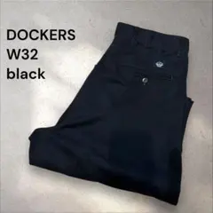 グ*ク様 DOCKERS 黒 W32 ドッカーズ ツータック チノパンツ ブラッ