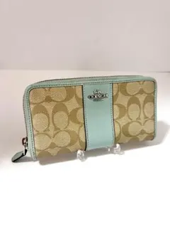 COACH ✨シグネチャー✨長財布✨ライトブルー✨ジャンク 現状品のサムネイル
