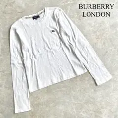 BURBERRY LONDON ロゴ刺繍 クルーネック 長袖Tシャツ カットソー