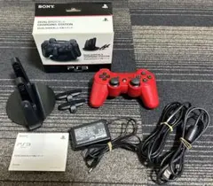 DUALSHOCK 3 充電器スタンド コントローラー 赤セット