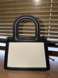 Zara ブラック/ホワイト ハンドバッグ