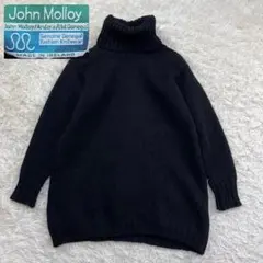 【良品】John Molloy タートルネック ニット 黒 アイルランド製 Fのサムネイル