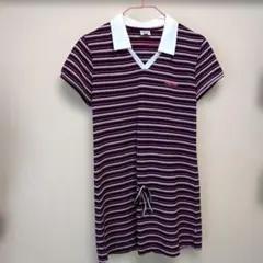 HEAD ボーダー柄 半袖ポロシャツワンピース