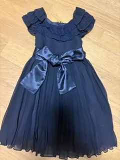 上品で可愛い！anyFAM ブラック フリル プリーツ ドレス　100cmのサムネイル