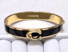 COACH コーチ　Cロゴ ブラック＆ゴールドカラー　バングル　C2991のサムネイル