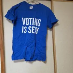 GILDAN 半袖Tシャツ VOTING IS SEXY ブルー Sのサムネイル