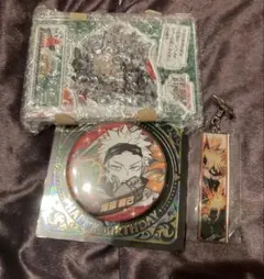 ヒロアカ 爆豪 バースデイ缶バッジ 名場面 アクスタ メタルキーホルダー