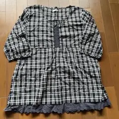 チェック柄五分丈チュニック
