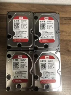 WD Red 3.0TB HDD 4台セット【ジャンク品】