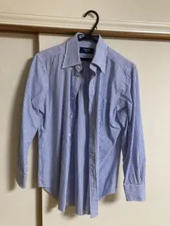 Maker's Shirt 青白ストライプ ワイシャツ