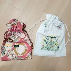 MINTON ミントン ティーカップ柄 巾着 ＆ベトナムみやげ 刺繍巾着のサムネイル