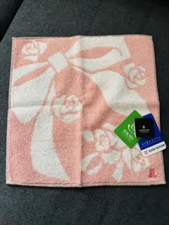 LANVIN リボン花柄タオルハンカチ