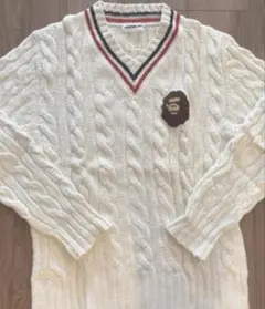 A BATHING APE ケーブルニット Vネック セーターのサムネイル