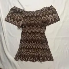 00's vintage チュニック 半袖 ジオメトリック 平成ギャル y2kのサムネイル