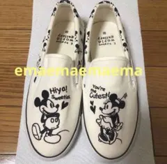Disney ミッキー ミニー スニーカー スリッポン ホワイト 白 刺繍 靴のサムネイル