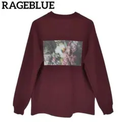 RAGEBLUE◆メンズ 花柄 バック プリント 長袖 カットソー【S】ゆったり