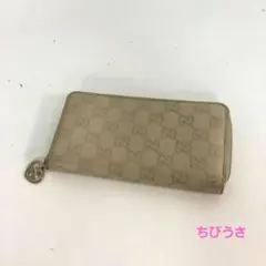 GUCCI グッチ グッチシマ ホワイトプリント ハート ジッピーウォレット