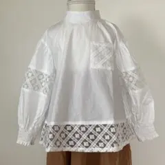 ホワイト レースブラウス　Otonato オトナト　サイズ　110 ⑦