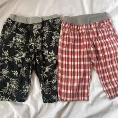 キッズ　男の子　花柄　チェックハーフパンツ　MPS 2点セット 130-140