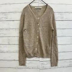 グリーンレーベル 麻混 カーディガン Vネック 春夏 ナチュラル 上品 M相当のサムネイル