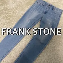 FRANK STONE ダメージ加工 スキニーデニムパンツ ブルー系Ｗ76