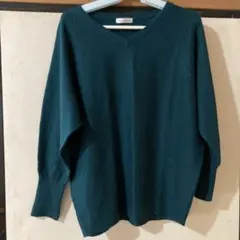 a.v.v Standard ダークグリーン Vネックニット