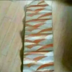 値下げ! 豪華 オレンジとゴールドの波模様の帯