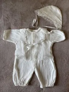 ホワイトセレモニードレス 50-60cm 帽子付き