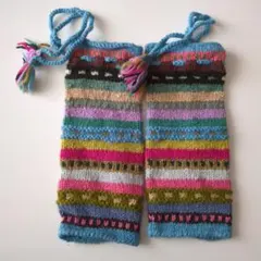 カラフルストライプニットレッグウォーマー