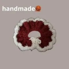 ハンドメイド　クリスマスつけ襟　かぎ編み