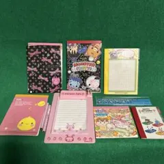 令和レトロ　シール付きメモ帳6冊 鉛筆　シールバインダー　定規