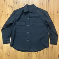 ブラック ポケット付きシャツ ジャケット