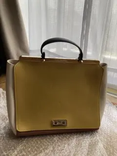 FURLA トートバッグ イエロー/ホワイト/ブラウン