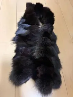 美品 リアルファーマフラー　チョコレートブラウン