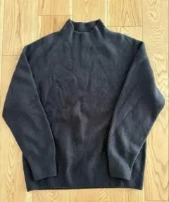 3Dスフレヤーンモックネックセーター　L UNIQLO ブラック