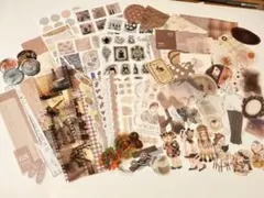 レトロ コラージュ素材 シール 120枚 大量セット