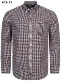 Ben Sherman ミニハウスチェックボタンダウンシャツ Wine (XL)