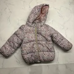 花柄フード付きダウンジャケット 80〜