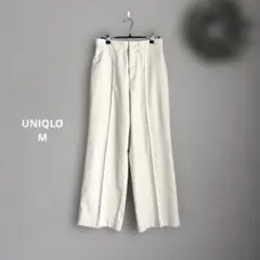 UNIQLO ハイウエストワイドパンツ　オフホワイト　M⚪︎425341