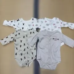 くまさん柄ベビー長袖肌着 4点セット