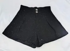 GRL グレイル ツイード ビジュー ボタン ショートパンツ ac2219 黒